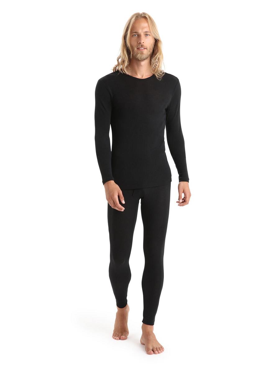 Icebreaker Merino 175 Everyday Thermal With Fly Miesten Leggingsit Mustat | FI 1136BEXC